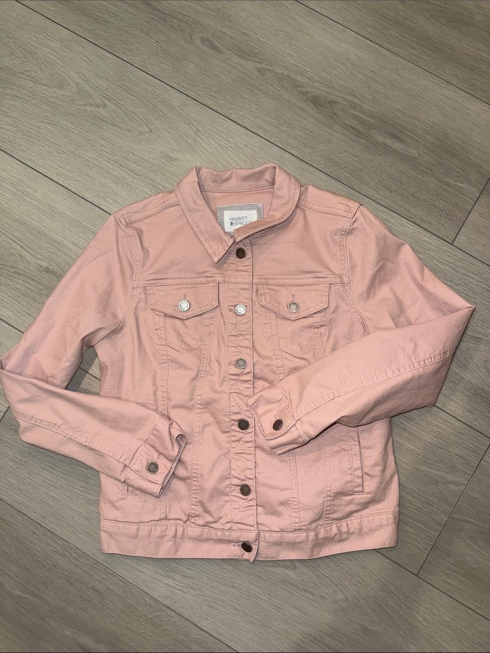 Market & Spruce Blush Denim Trucker Jacket